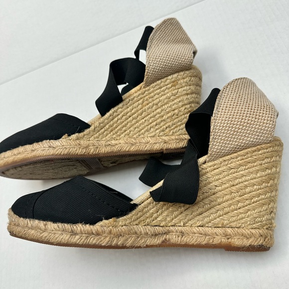 Adrienne Vittadini Black Elastic band wedge espadrille Size 8.5 Good condition. - Picture 4 of 7